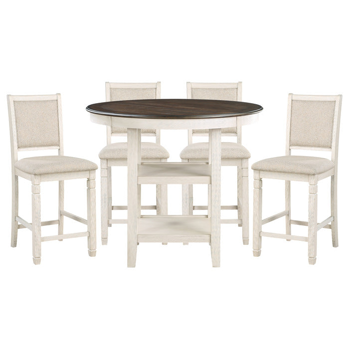 Asher Beige 5pc Dining Set