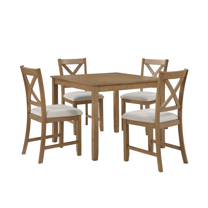 Crossbuck Tan 5-Piece Pack Dinette Set