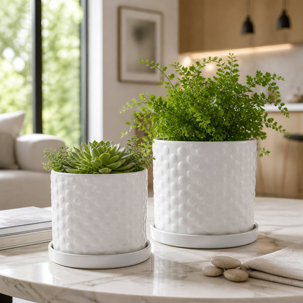 Deckerford White Planters (Set of 2)