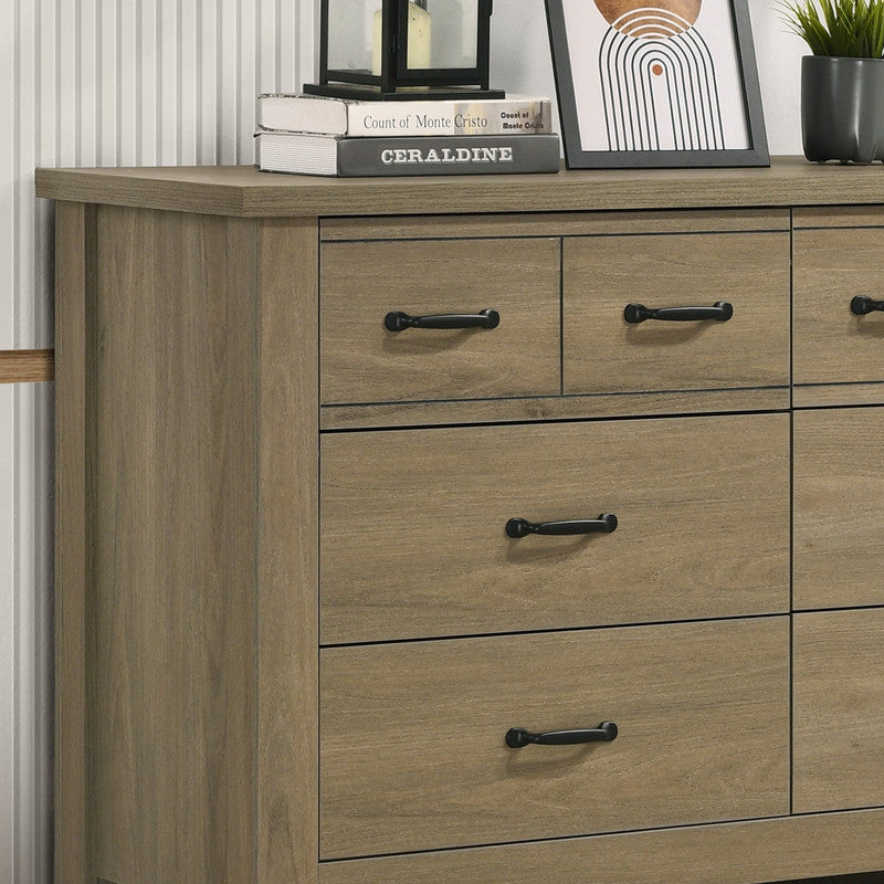 Finn Coffee Gray Oak 51"W 6-Drawer Dresser