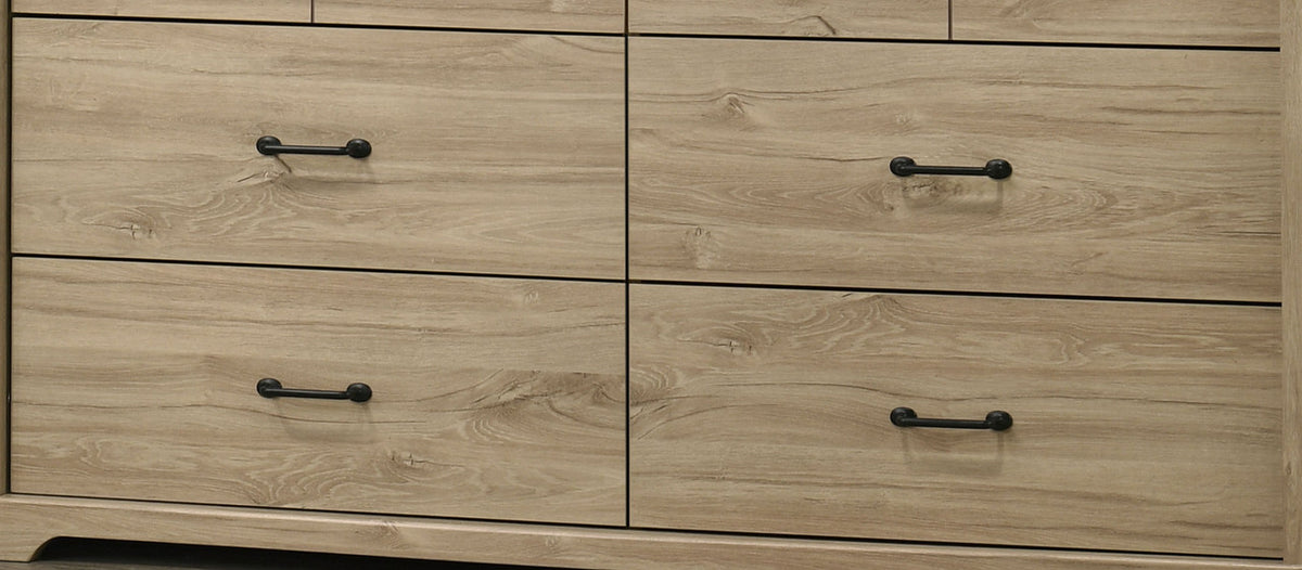 Elara Light Oak 57"W 6-Drawer Dresser