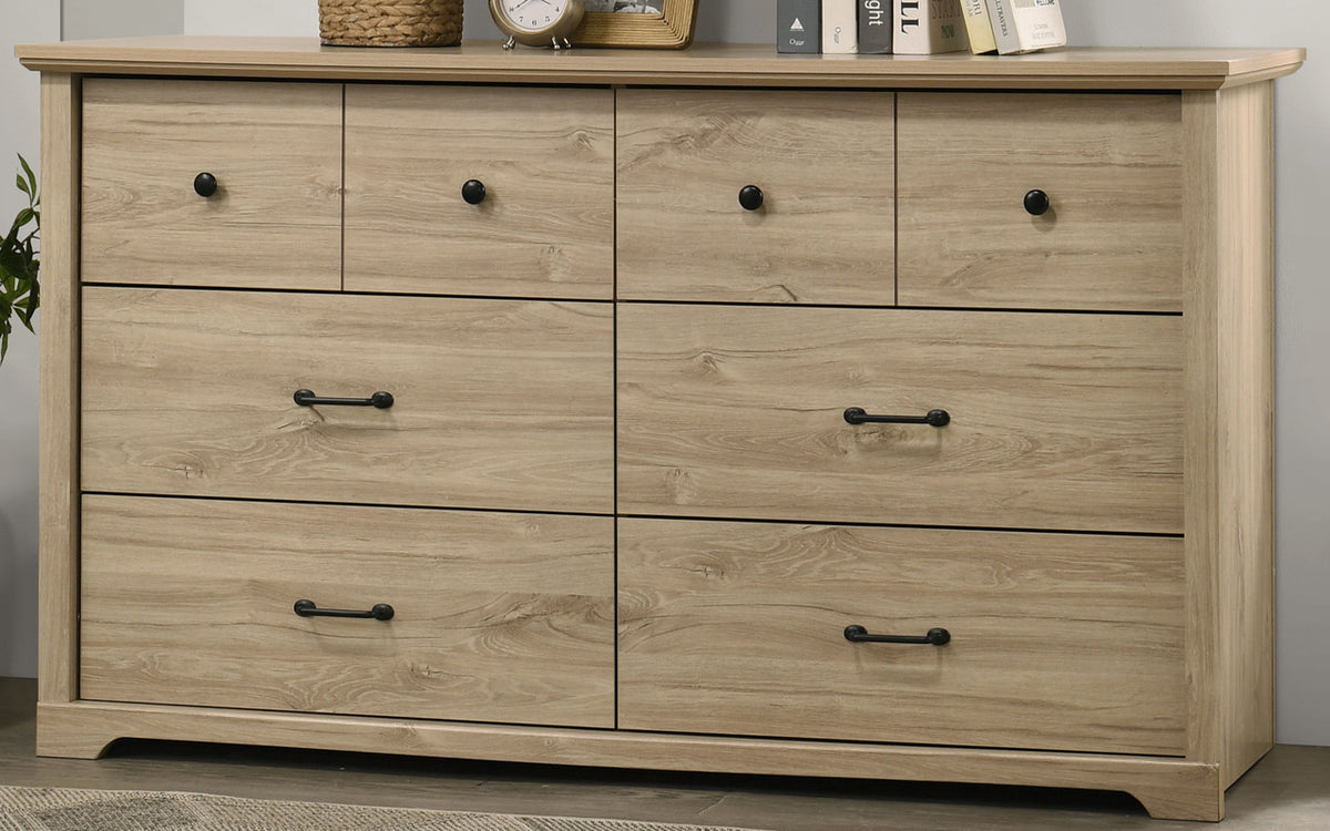 Elara Light Oak 57"W 6-Drawer Dresser