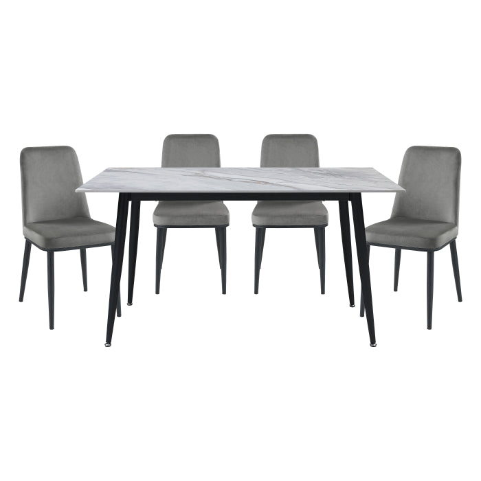 Salerno Gray 5pc Dining Set