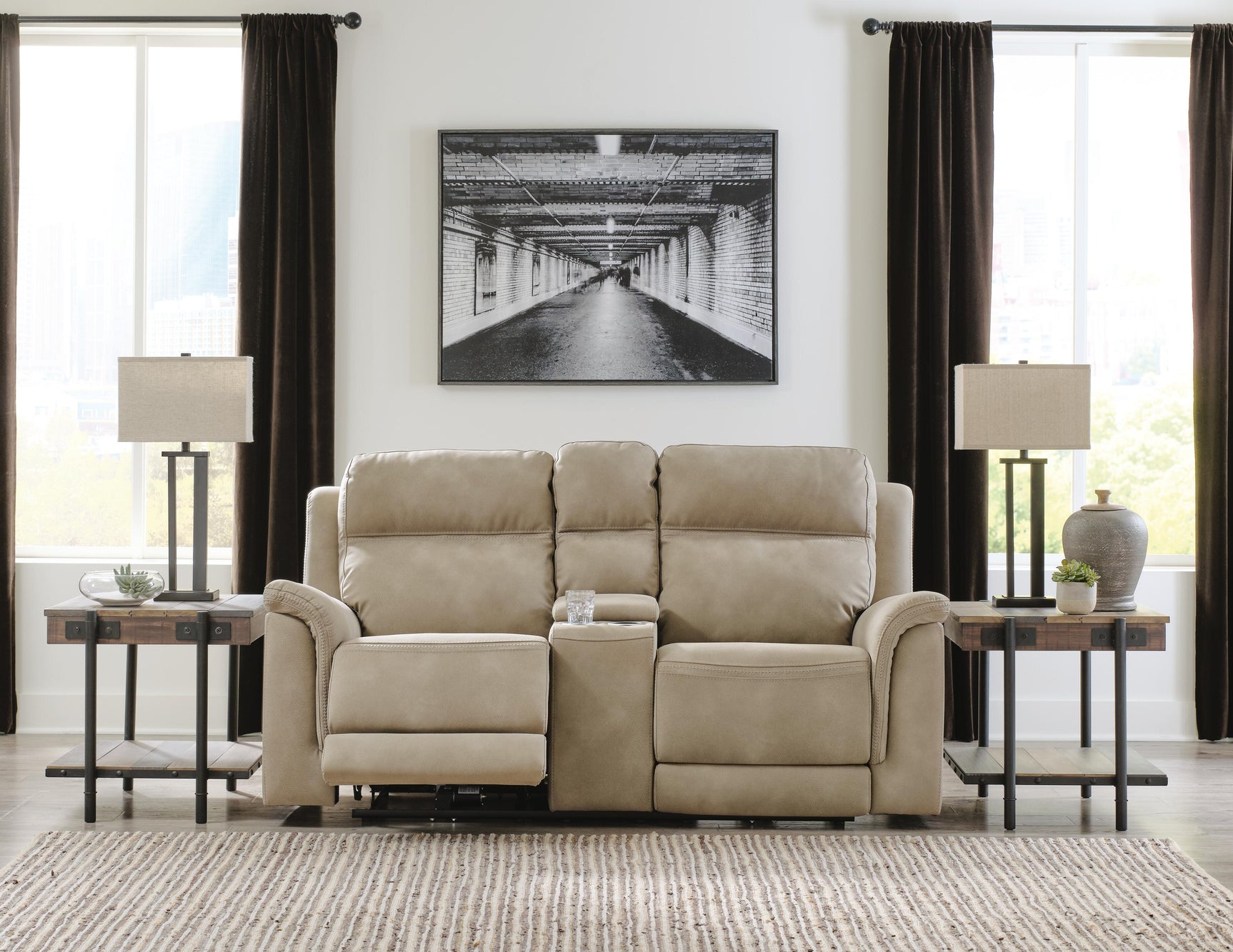 Next-Gen Durapella Sand Power Reclining Loveseat and Power Recliner (Online Special Price)