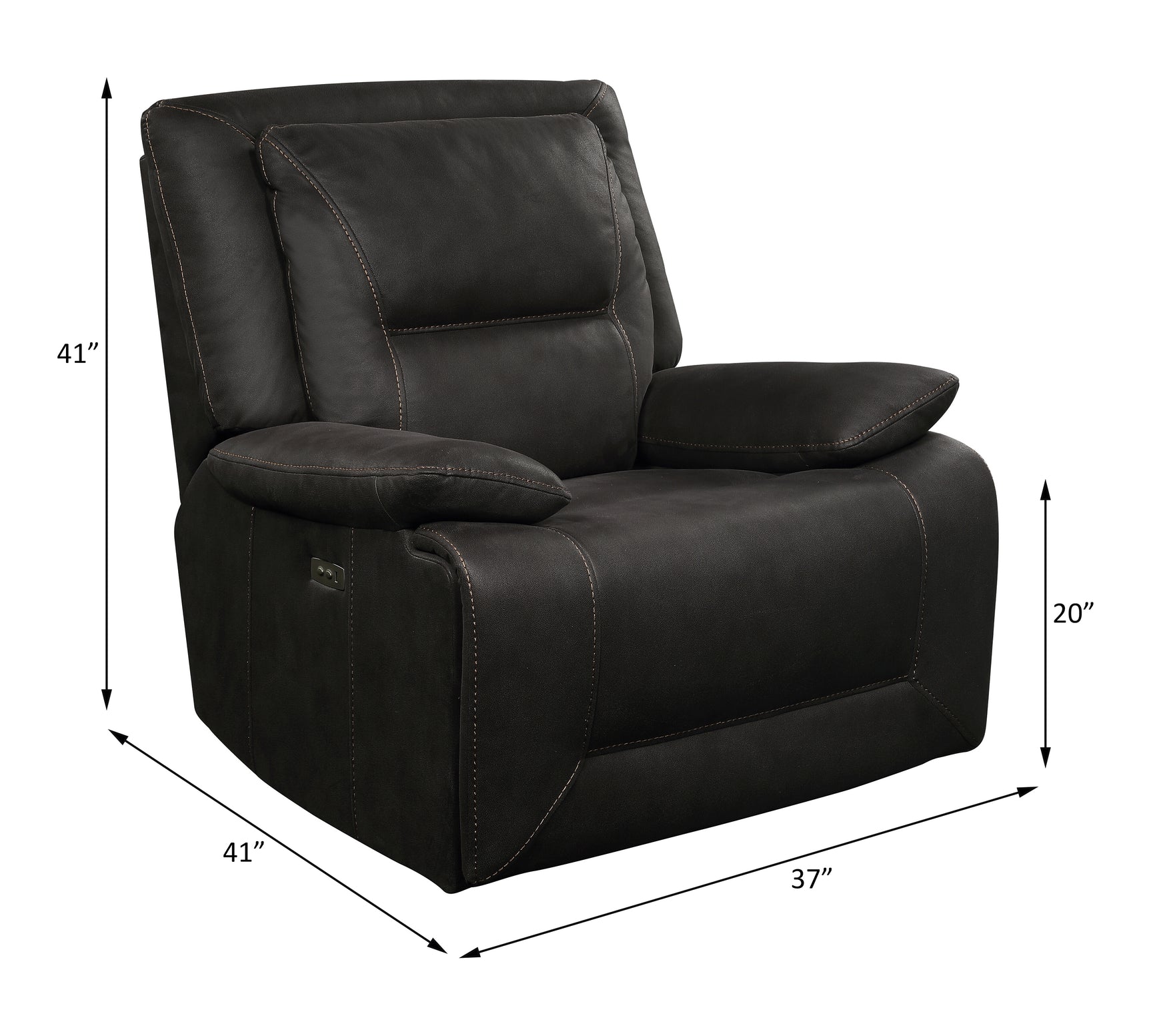 Neely Charcoal Power Motion Glider Recliner