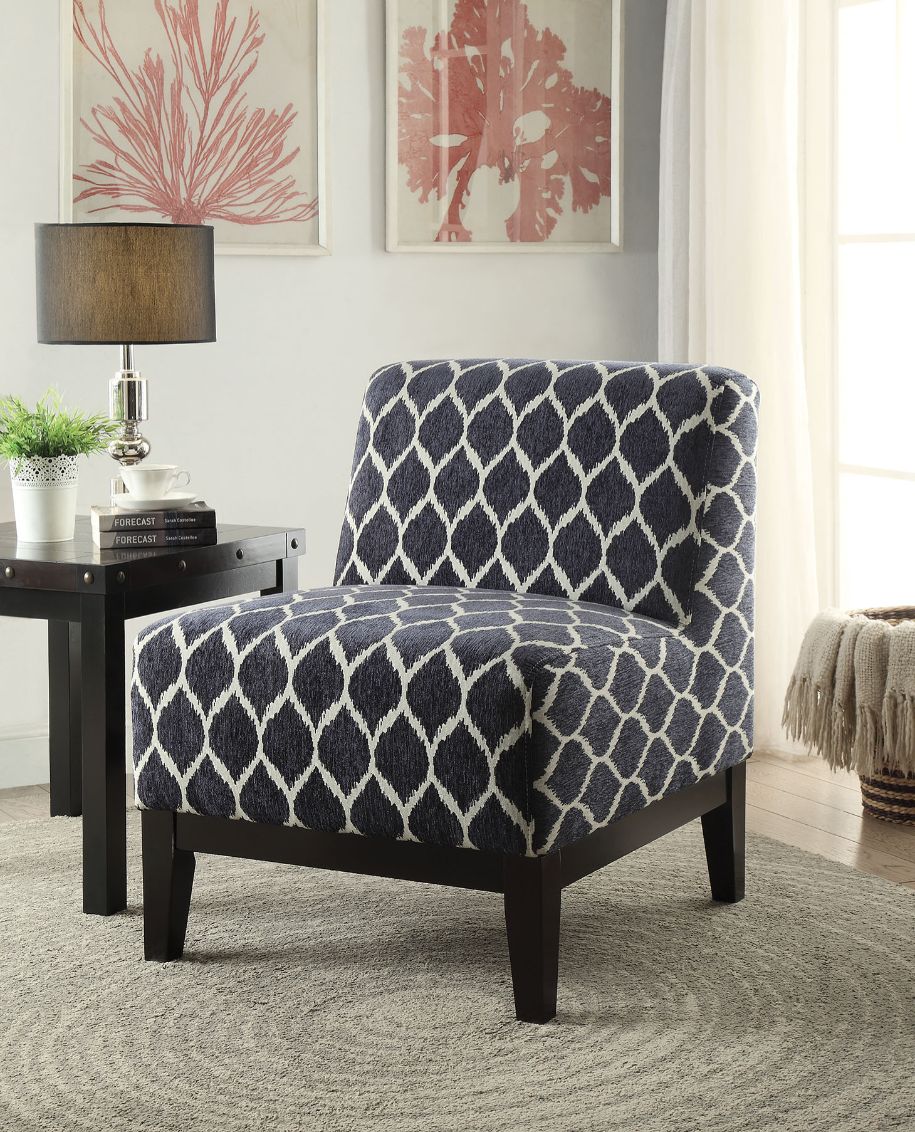Hinte Dark Blue Accent Chair