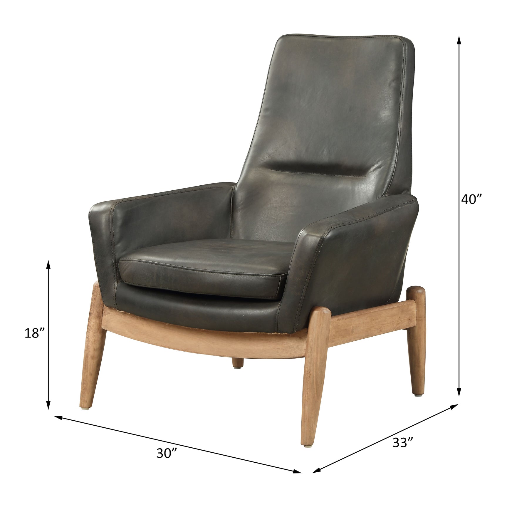 Dolphin Black Accent Chair