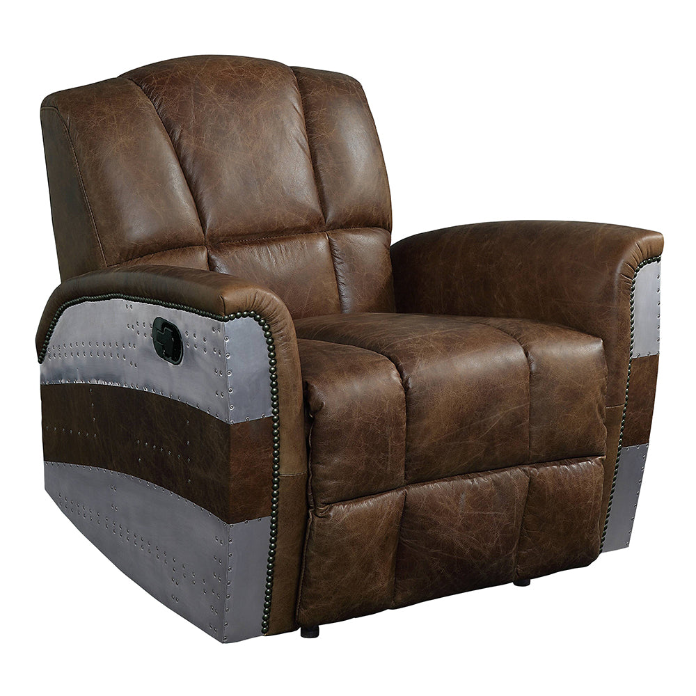 Brancaster Retro Brown/Aluminum Power Motion Recliner