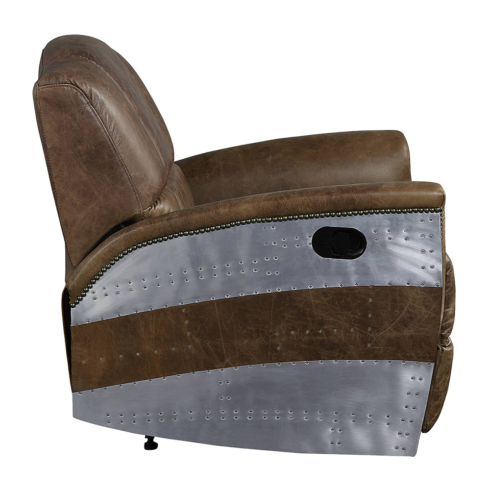 Brancaster Retro Brown/Aluminum Power Motion Recliner
