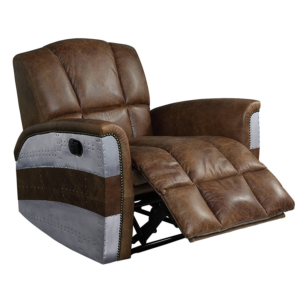 Brancaster Retro Brown/Aluminum Power Motion Recliner