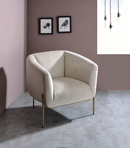 Carlson Beige/Gold Accent Chair