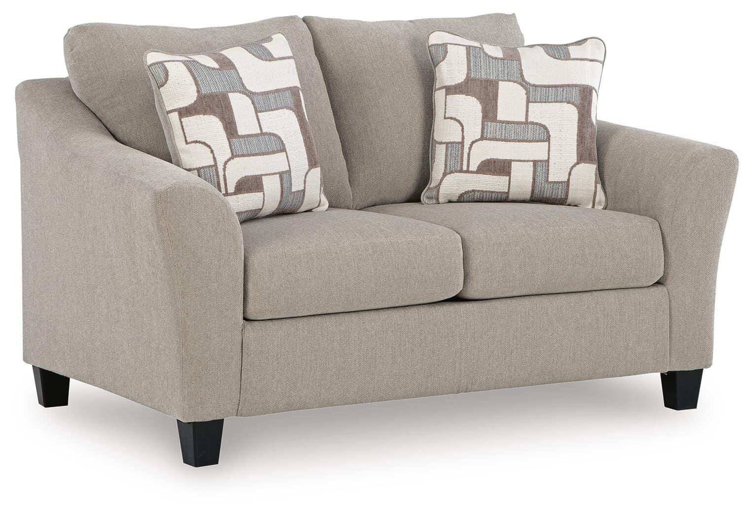 Willarae Taupe Queen Sofa Sleeper and Loveseat