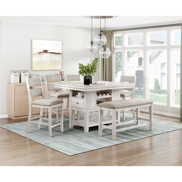 Savile Beige Counter Height Bench