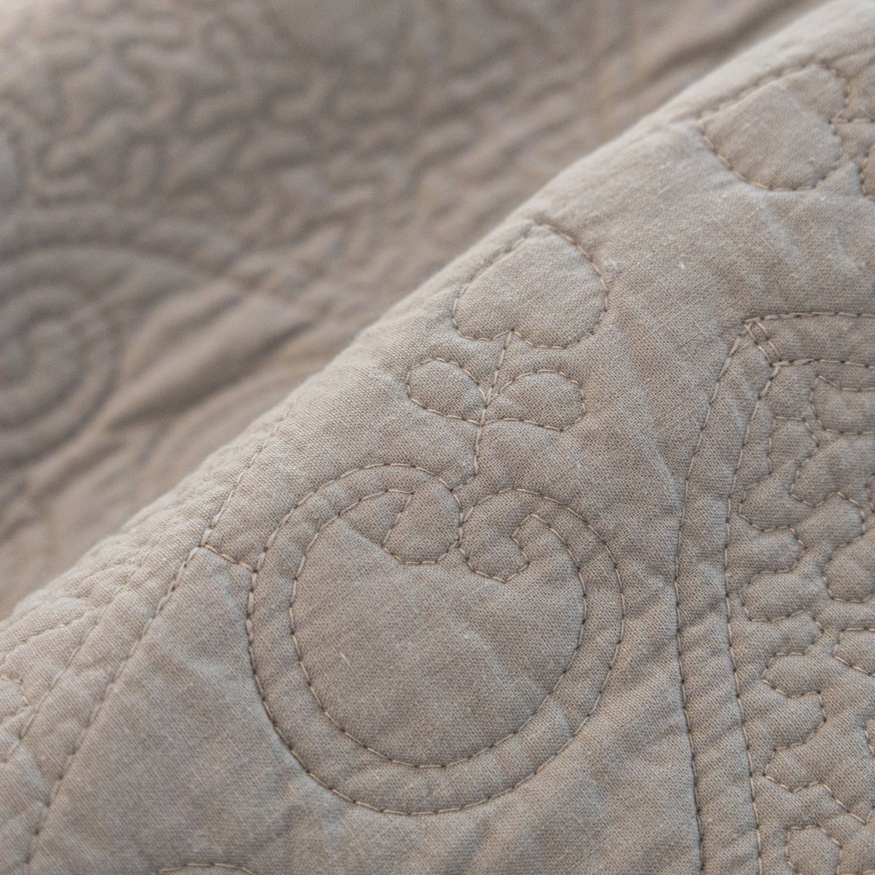Baroque Floral Quilted Cotton Sofa Cover, Non-Slip Washable Couch Protector