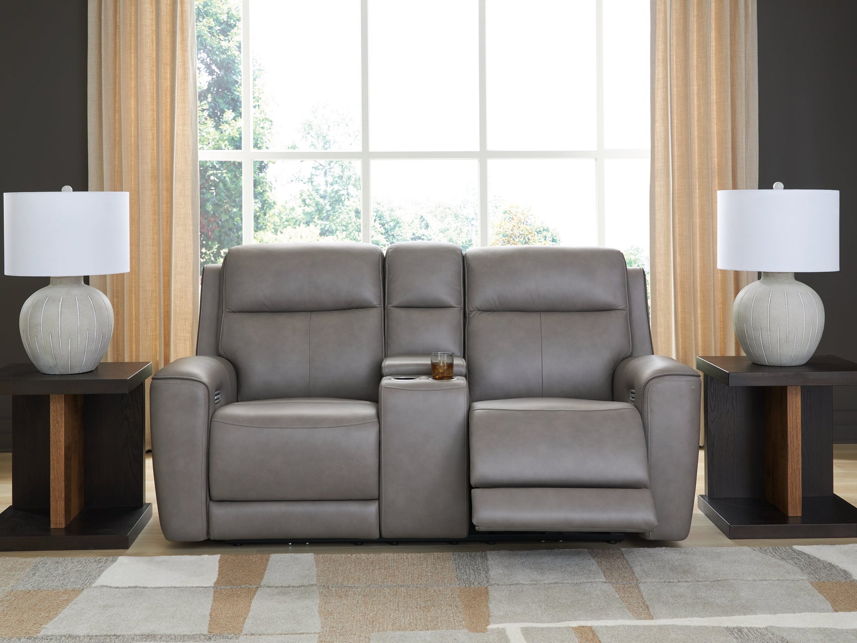 5Z-Comfort Coin Power Reclining Loveseat with Console (Online Special Price) - Ornate Home