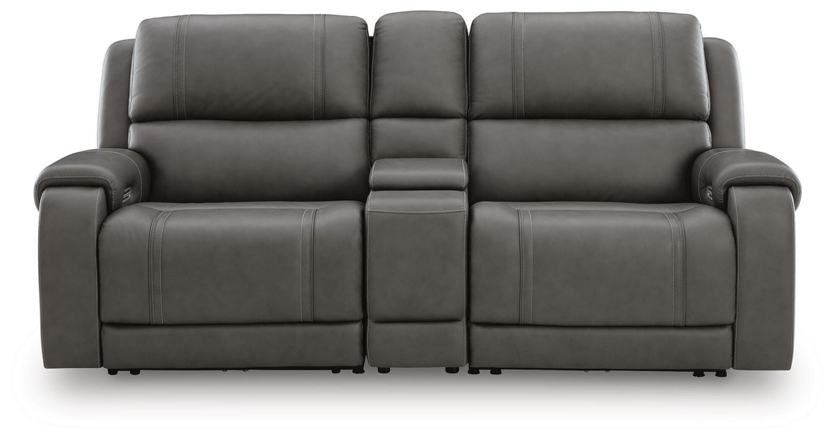 5Z-Harrenhurst Anchor 3-Piece Power Reclining Sectional Loveseat with Console (Online Special Price) - Ornate Home