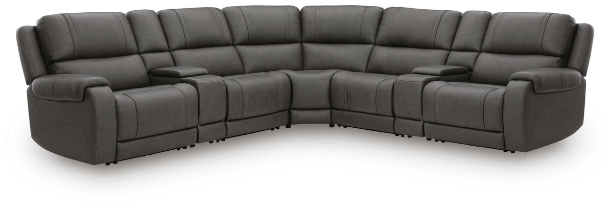 5Z - Pittson Anchor 7-Piece Power Reclining Sectional w/ 2 Storage Consoles - Ornate Home