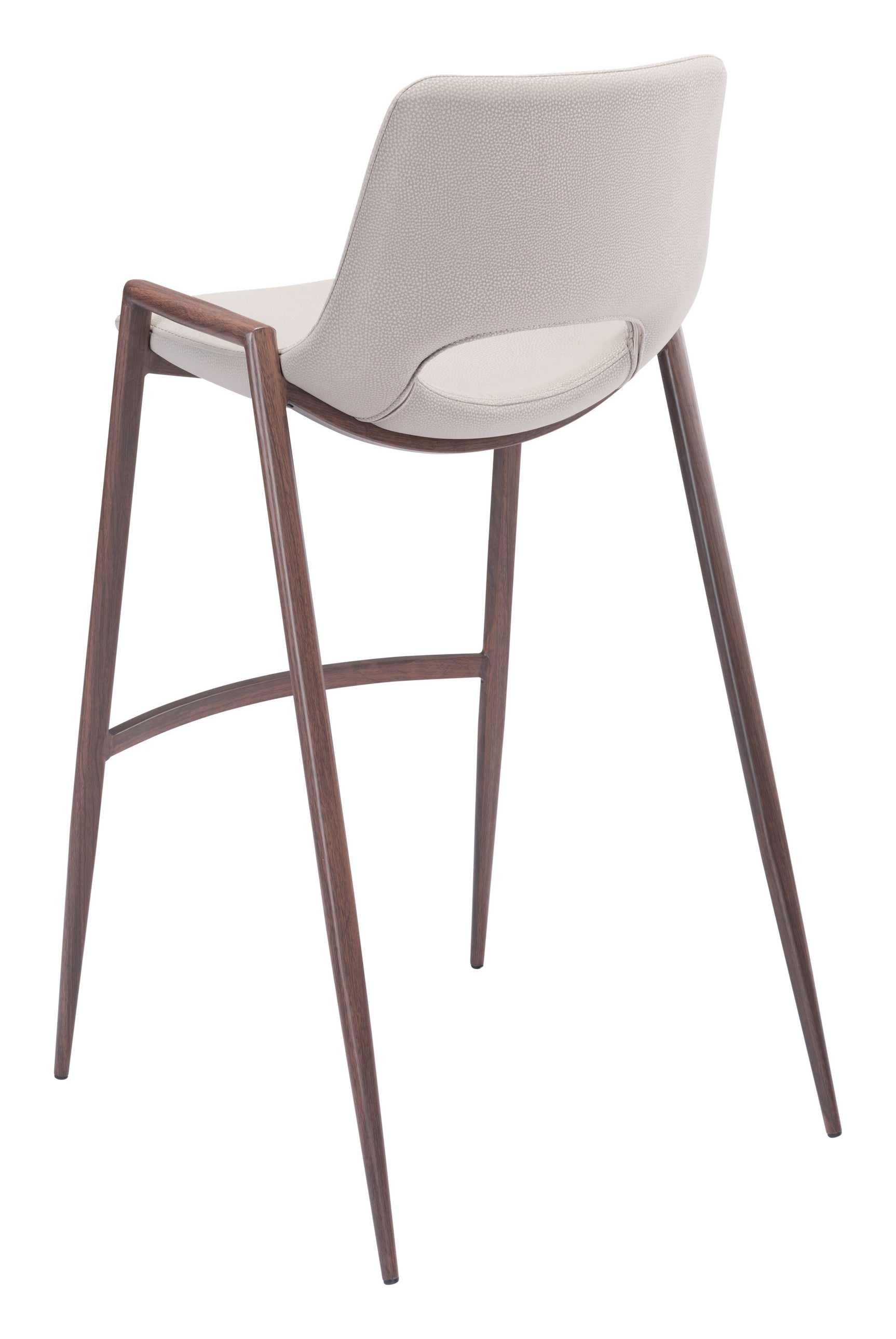 Desi Beige & Walnut Barstool (Set of 2)