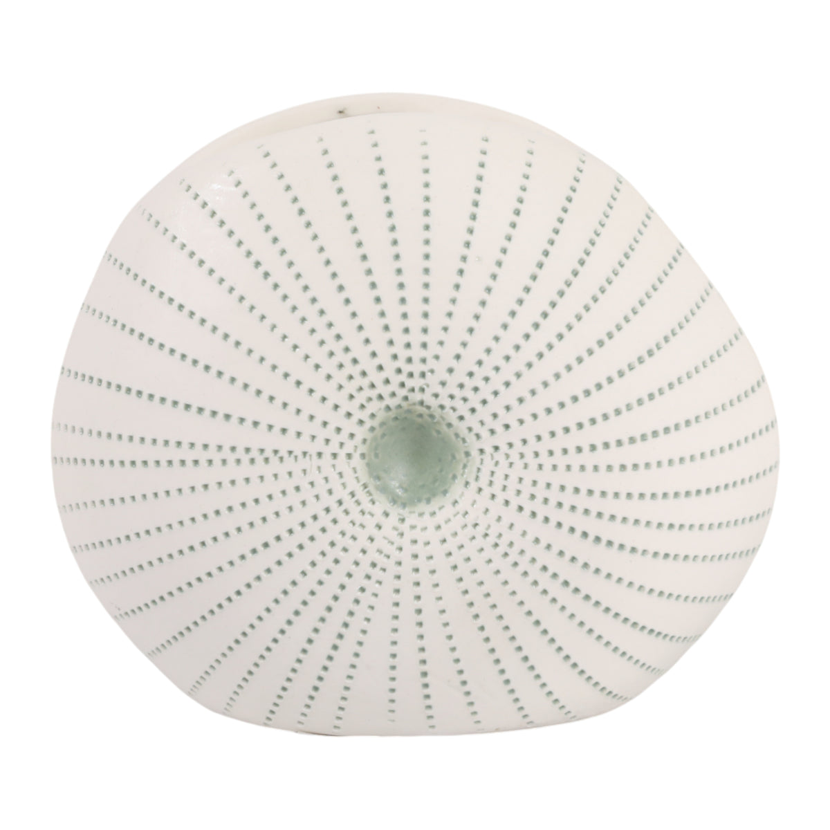 Lochford Green/White Round Dotted Shell Bud Vase