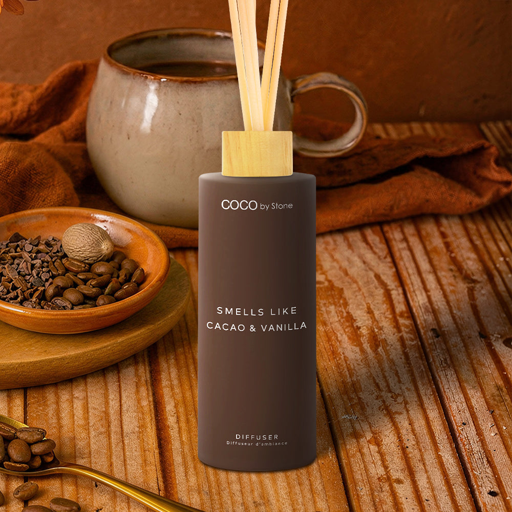 5oz Smells Like Cacao & Vanilla Reed Diffuser - Ornate Home
