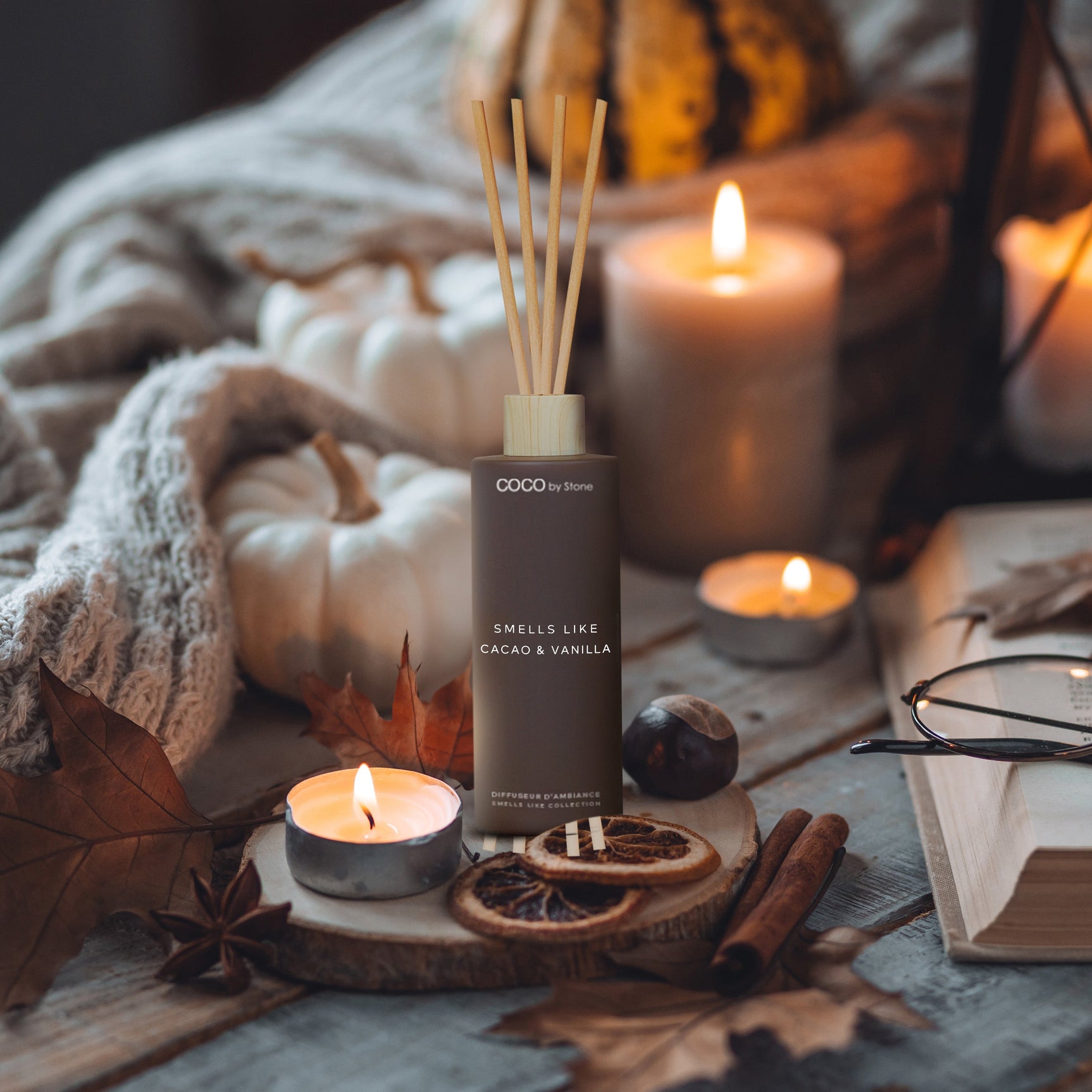 5oz Smells Like Cacao & Vanilla Reed Diffuser - Ornate Home