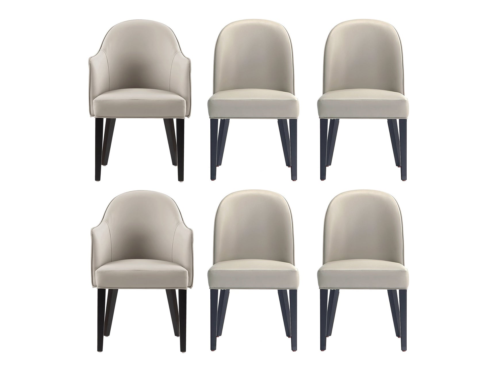 6-Piece Hillman Dining Chair and Arm Chair in Light Grey - Ornate Home