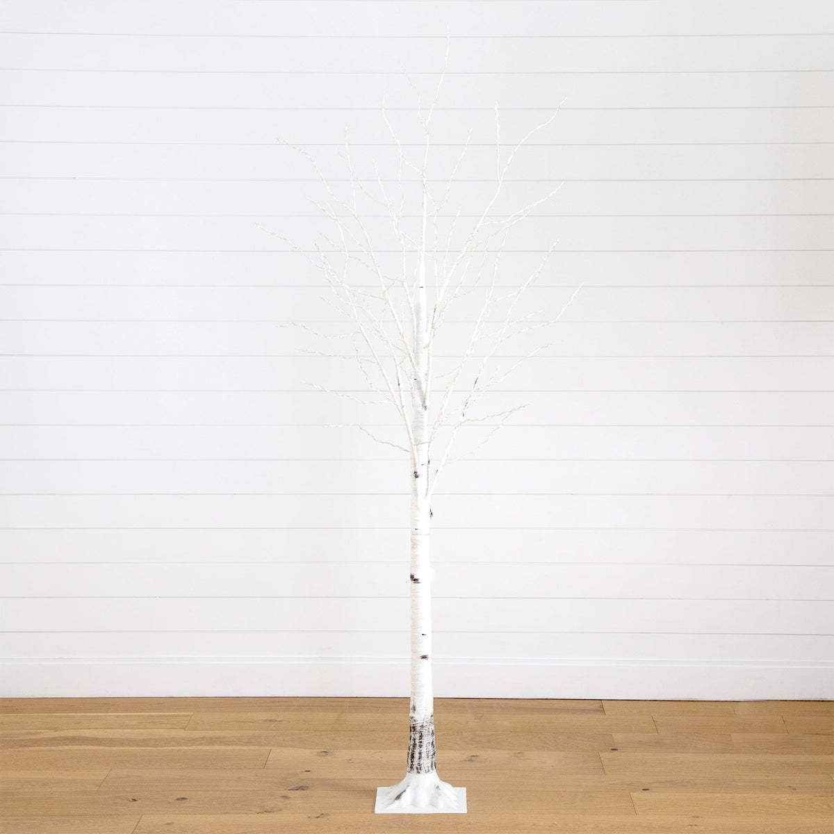 6’ Pre-Lit Artificial White Birch Tree with 92 Warm White LED Lights