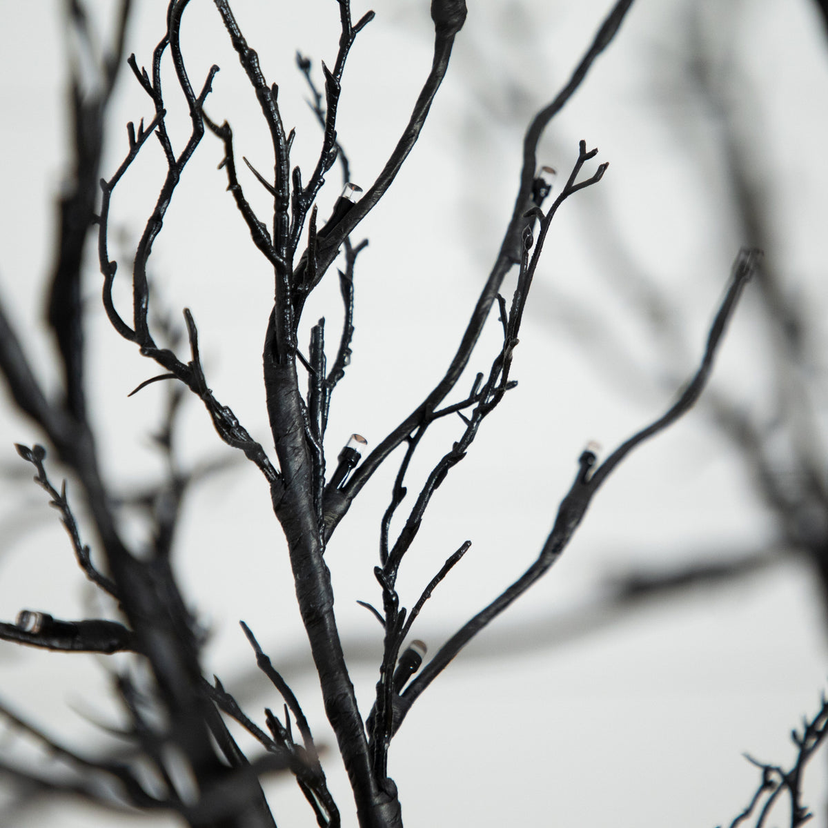 6’ Pre-Lit Halloween Black Twig Artificial Tree with 300 Orange & Purple LED Lights