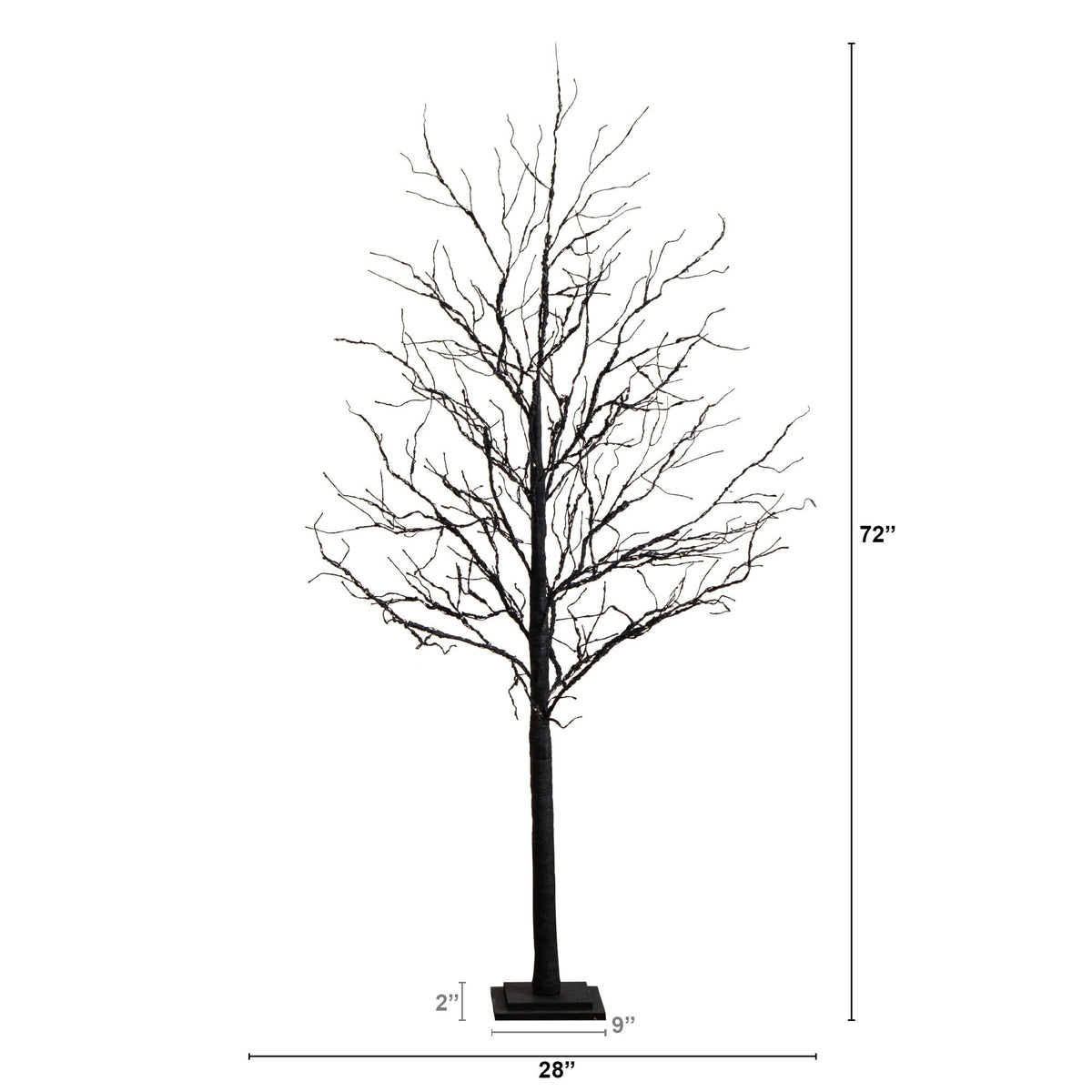 6’ Pre-Lit Halloween Deluxe Black Twig Artificial Tree with 156 Orange & Purple LED Lights