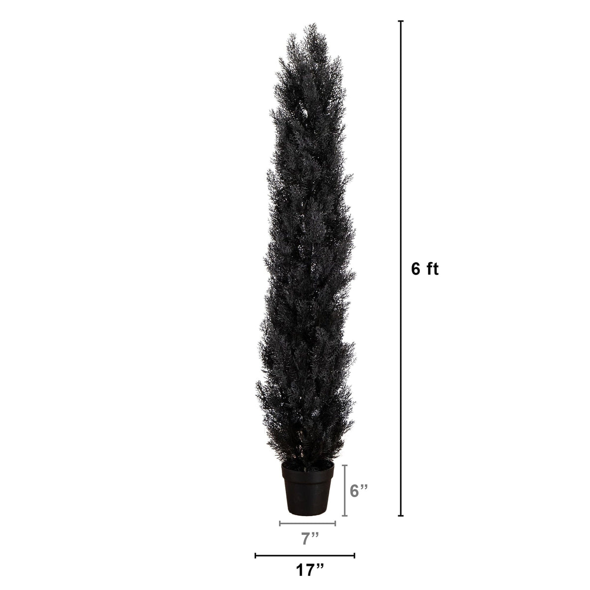 6' UV Resistant Artificial Halloween Black Cedar Tree (Indoor/Outdoor)