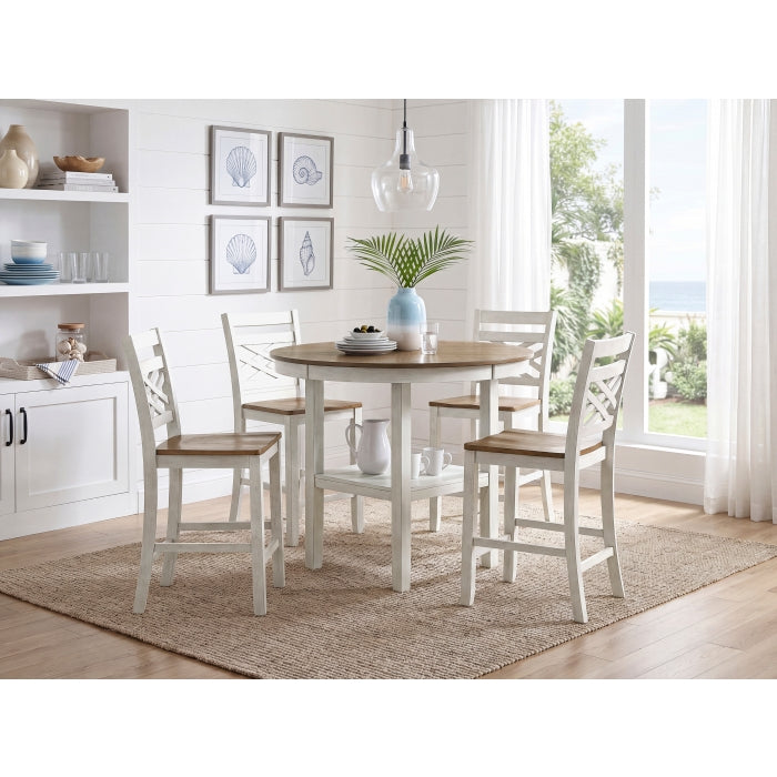 Tyler Beige 5-Piece Pack Counter Height Set