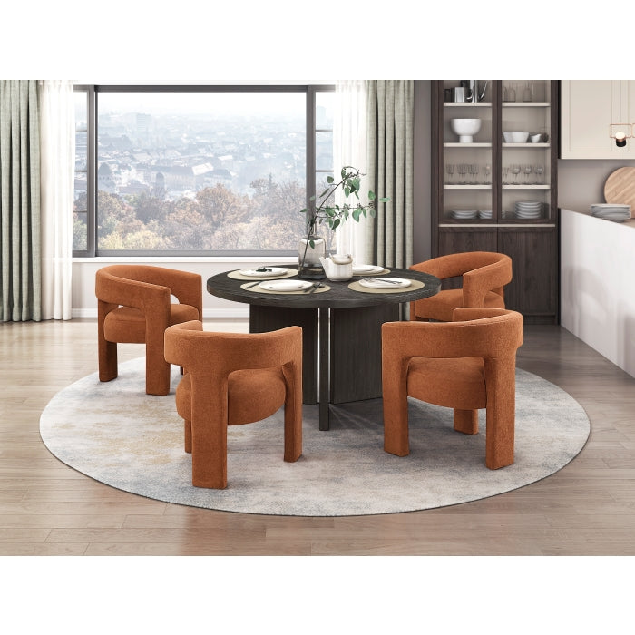 Marais Ebony & Orange 5pc Dining Set