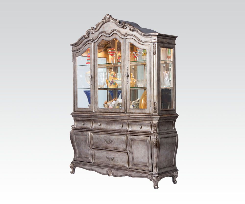 Chantelle Antique Platinum Buffet & Hutch