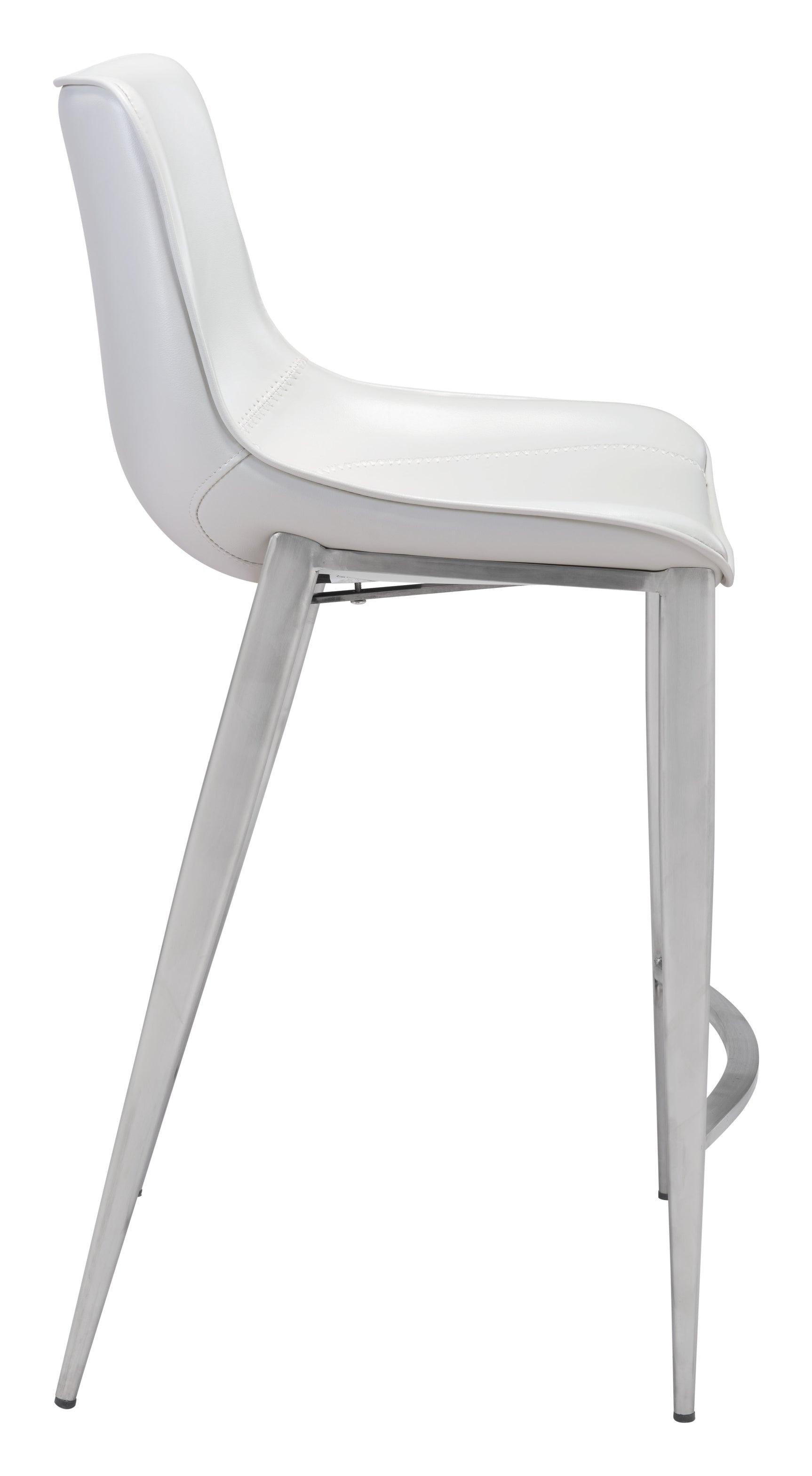 Magnus White & Silver Counter Stool (Set of 2)