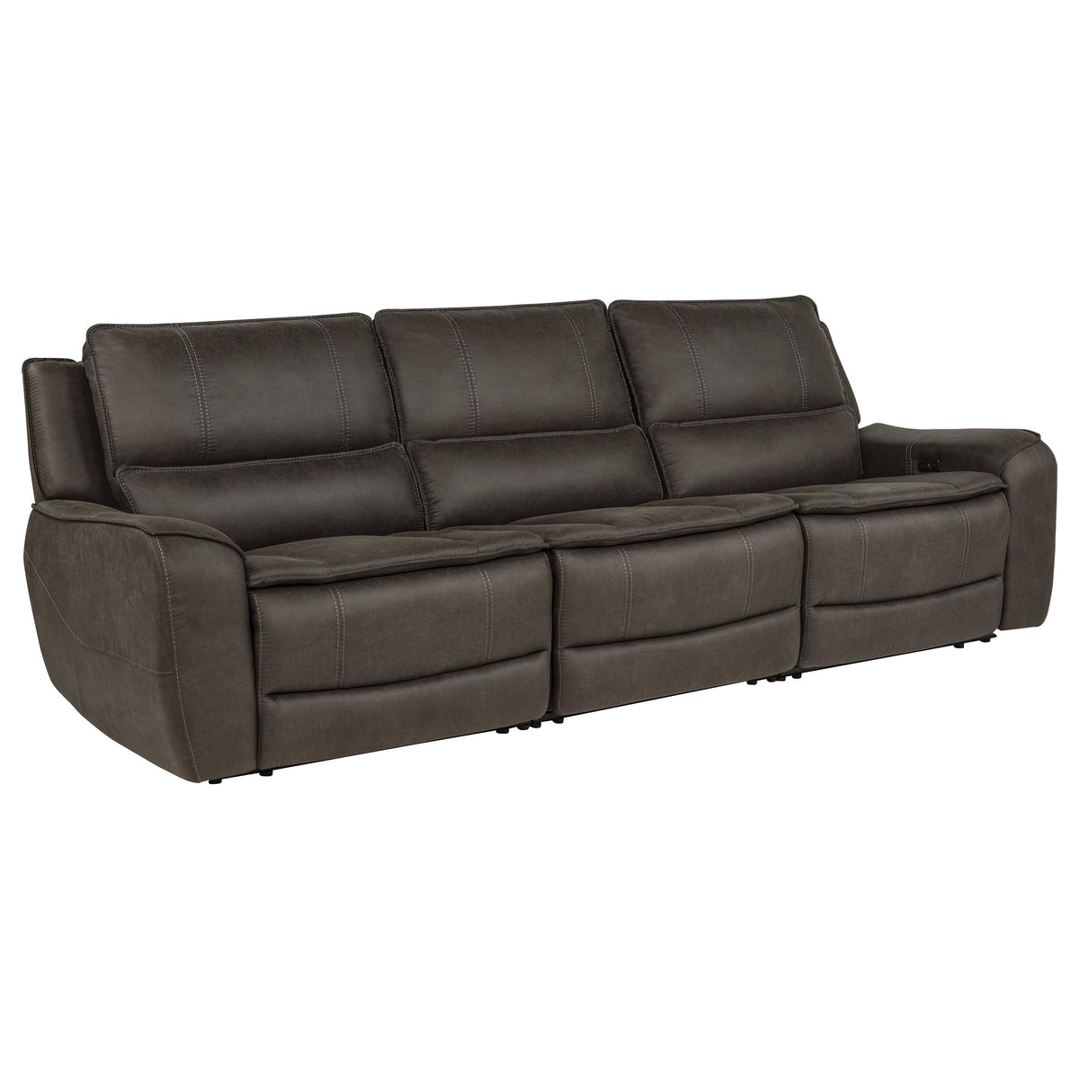 Marcell Grey 3-Piece Transitional Power Reclining Sofa With Usb Charging