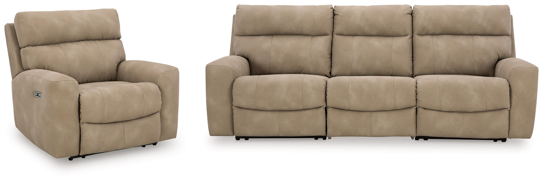 Next-Gen Durapella Sand 3-Piece Sectional and Recliner
