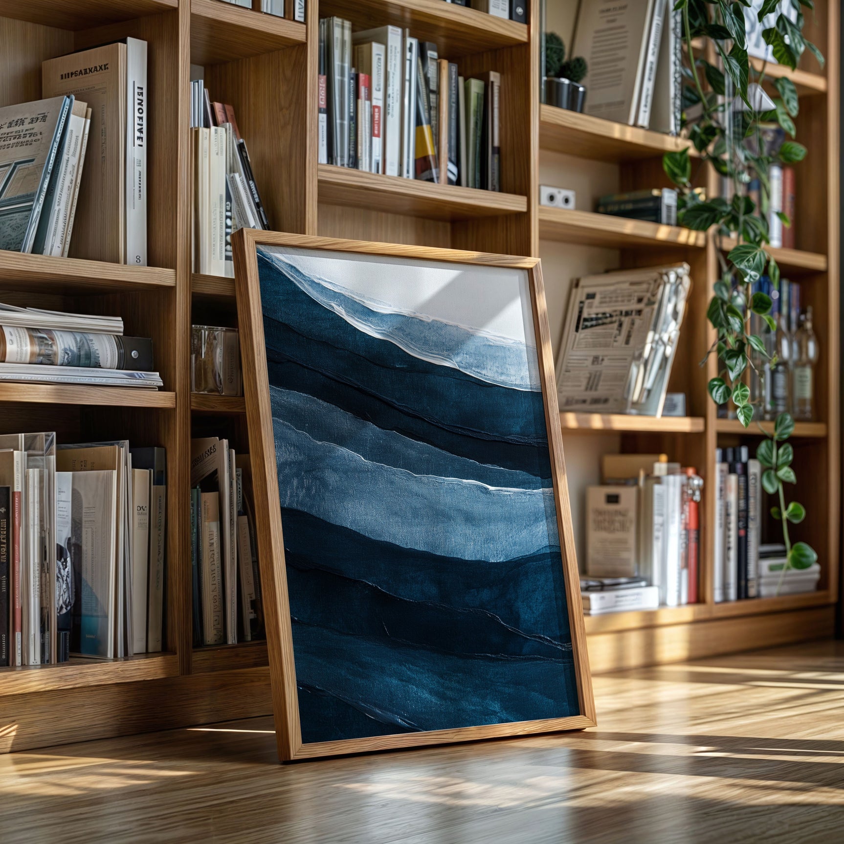 Serene Ocean Waves Abstract Painting