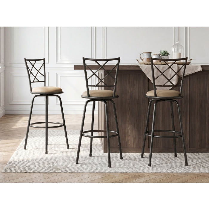 Nexus Brown 3-Piece Pack Convertible Swivel Counter/Pub Height Chair