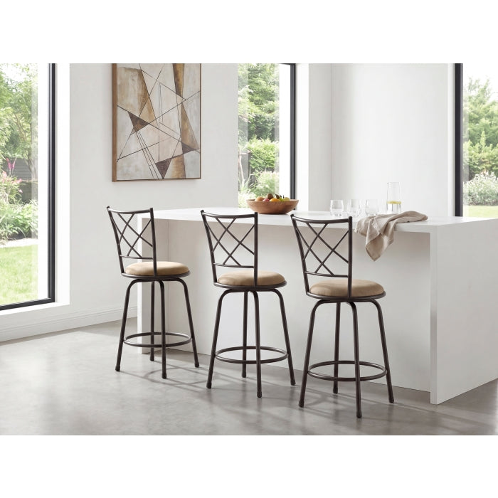 Nexus Brown 3-Piece Pack Convertible Swivel Counter/Pub Height Chair