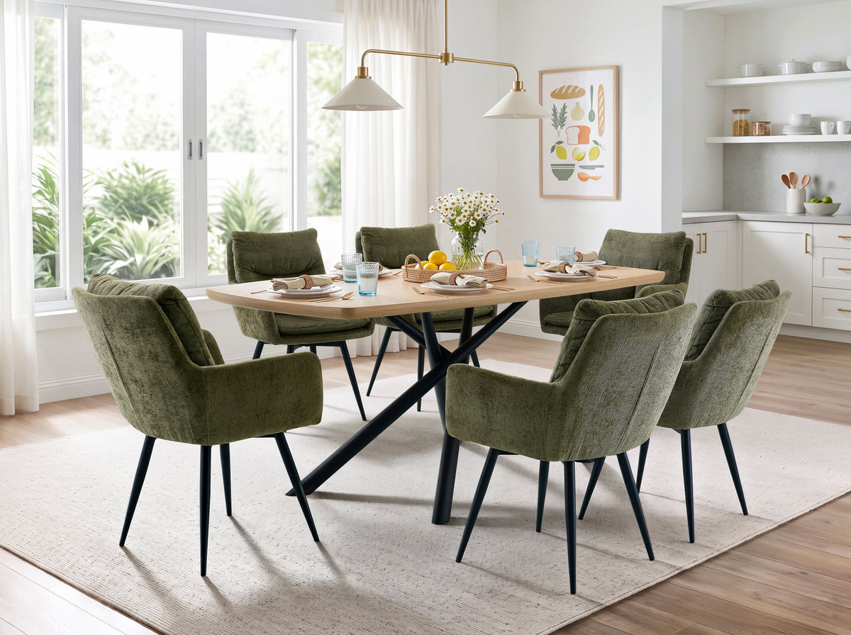 Veneto Green Arm Chair (Set of 2)