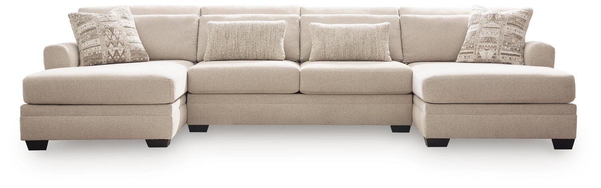 Mandi Point Marble 3-Piece Double Chaise Sectional