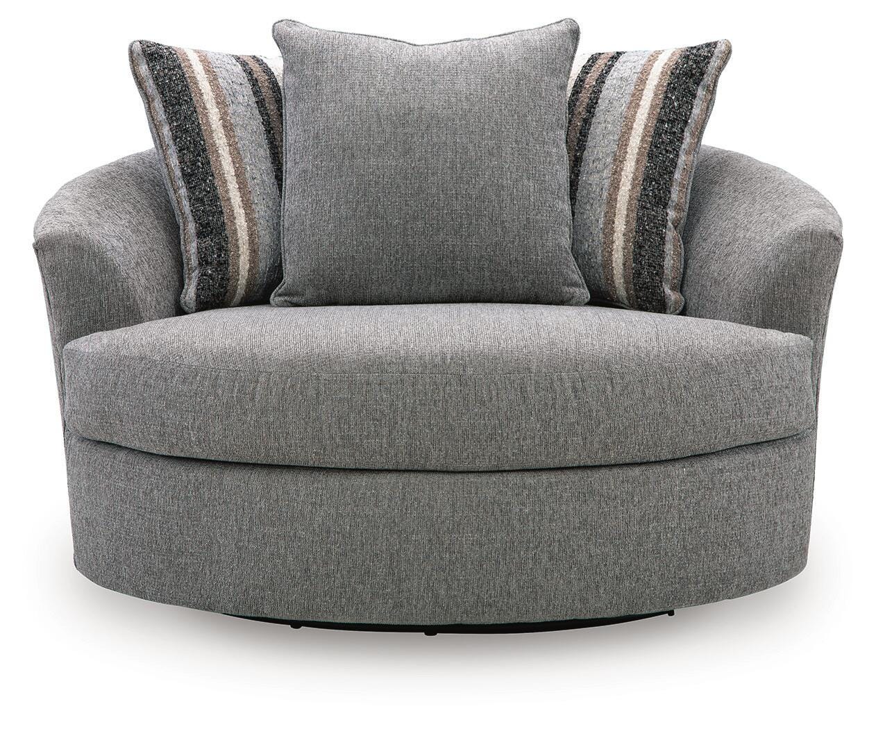 Creston Heights Smolder Oversized Swivel Accent Chair (Online Special Price)