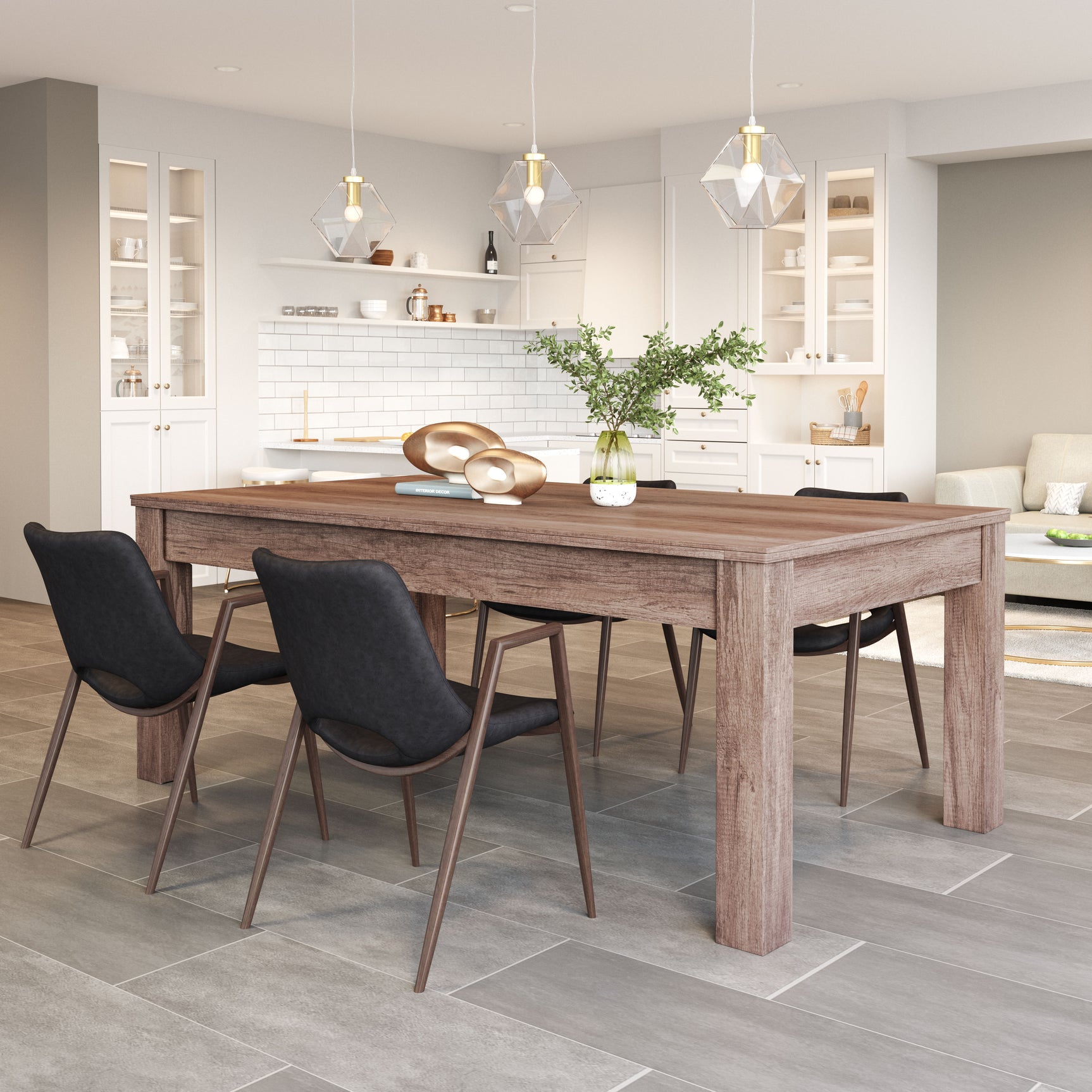 Desi Black & Walnut Dining Chair (Set of 2)