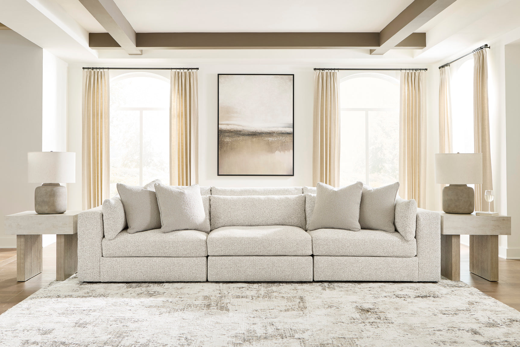 Ashbourne Estate Snowstone 3-Piece Sectional Sofa (Online Special Price)