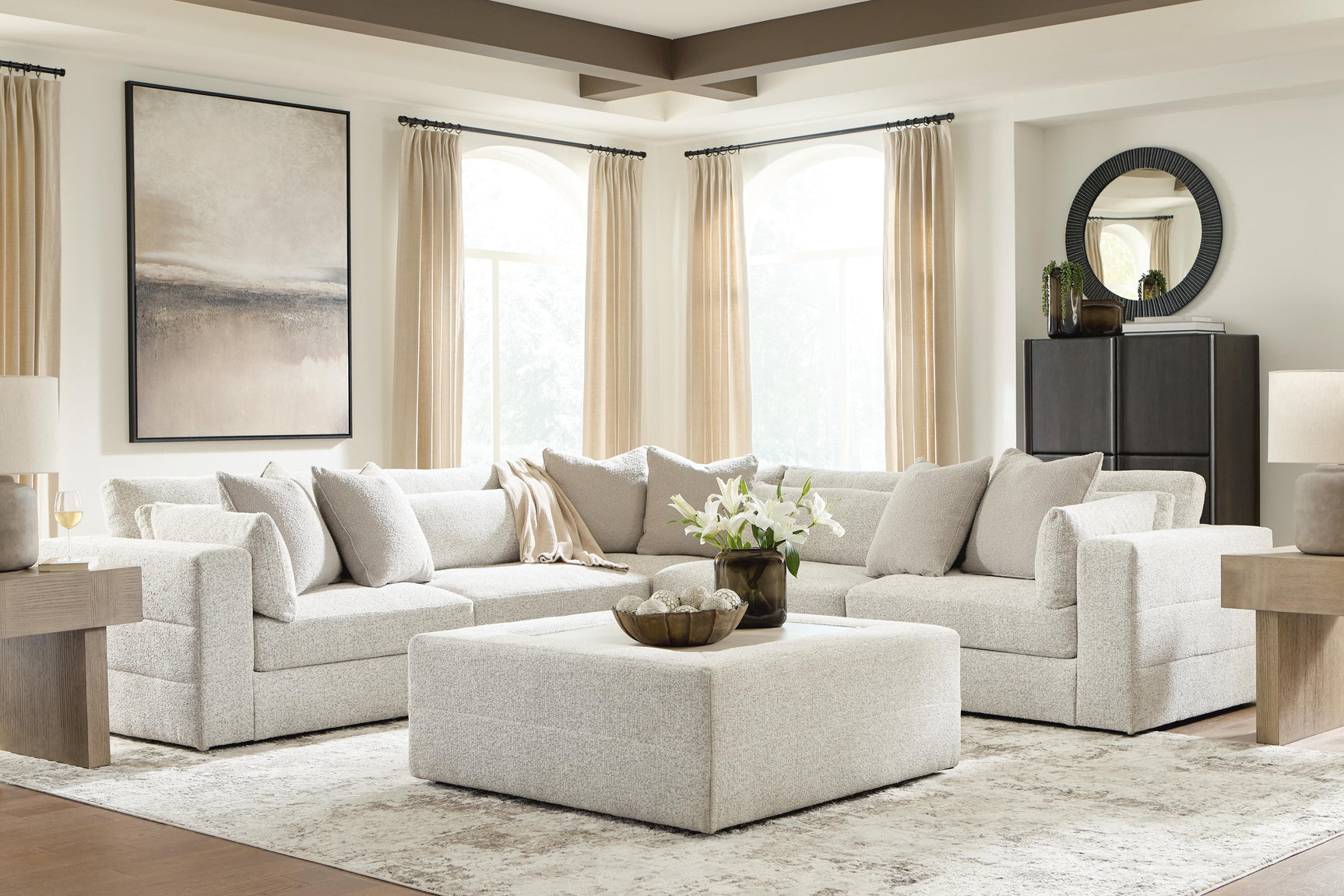 Ashbourne Estate Snowstone 5-Piece Sectional (Online Special Price)