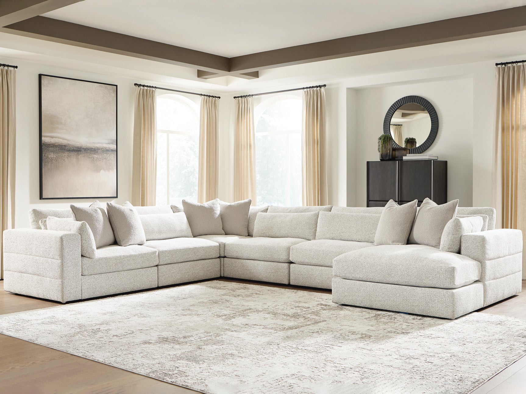 Ashbourne Estate Snowstone 6-Piece Sectional with Chaise (Online Special Price)