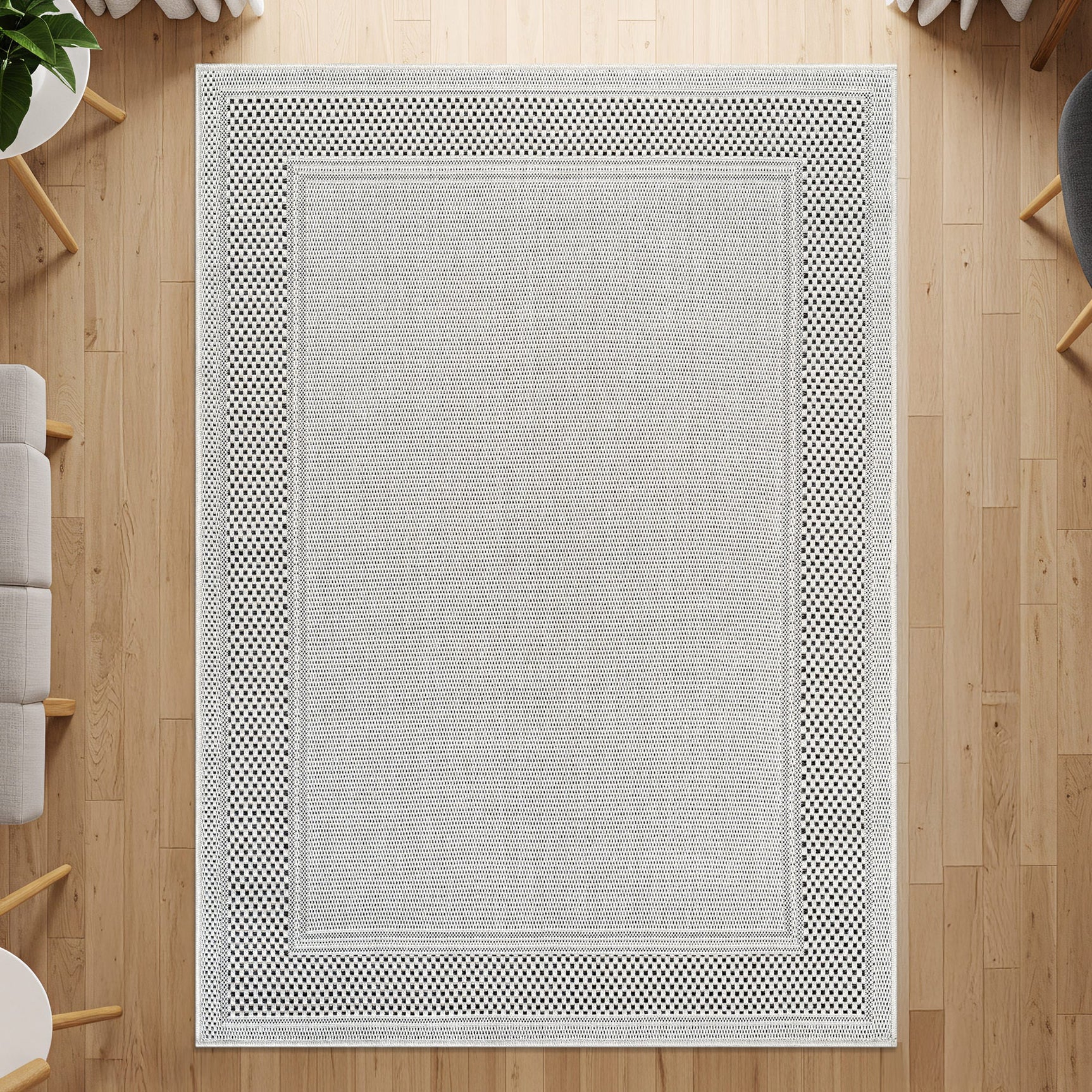 Fiora Bone 6 Jute-Look Rug | Indoor/Outdoor Elegance