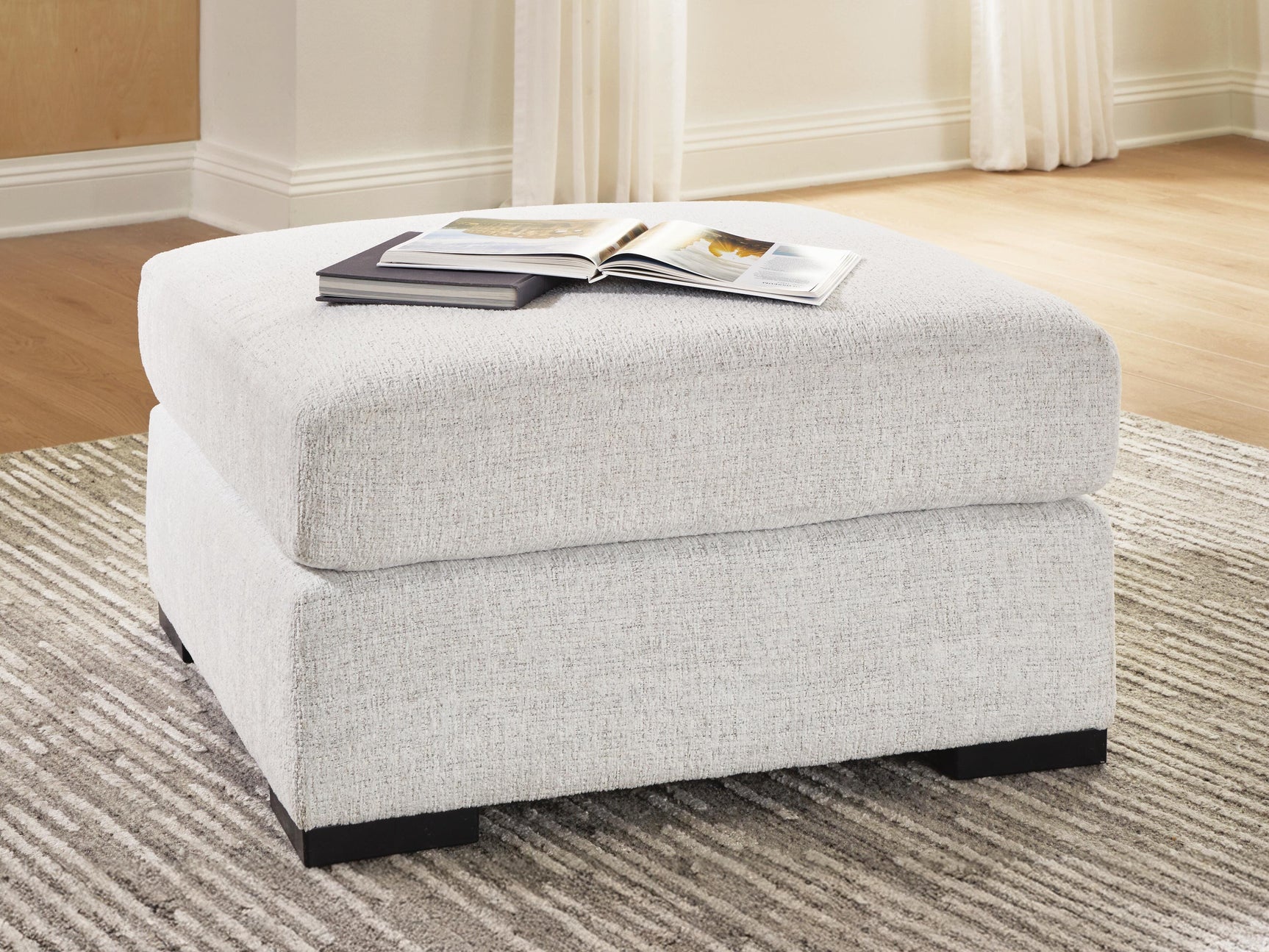 Wynncroft Manor Chalk Oversized Accent Ottoman (Online Special Price)