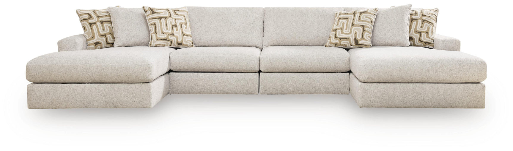 Kestrie Feathered 4-Piece Double Chaise Sectional