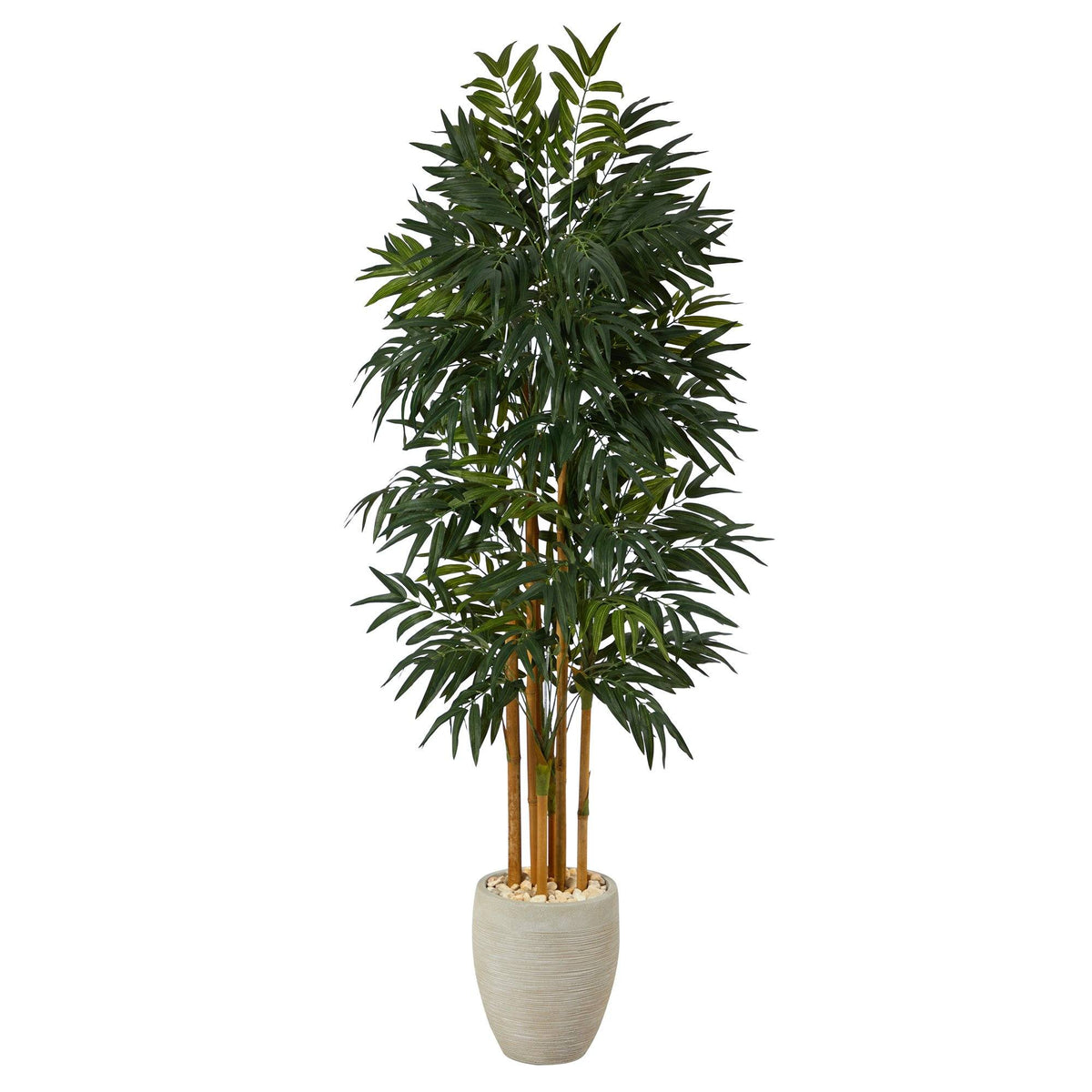 69” Phoenix Palm Artificial tree in White Planter with Stand